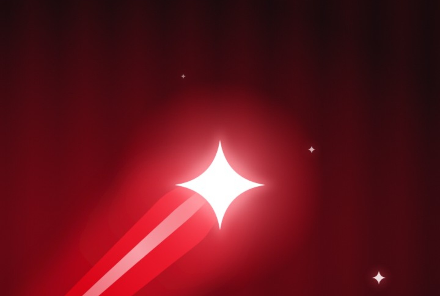 Estrela cadente vermelha da apresentação Kadent